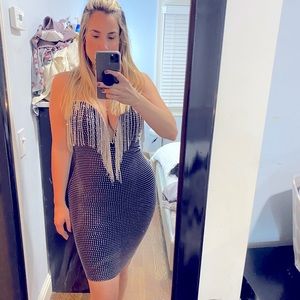 black dress with rhinestones